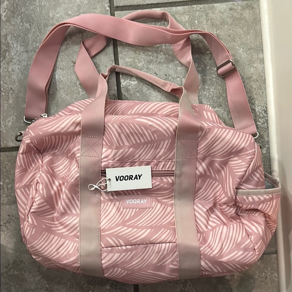 Vooray Pink Palm Print Duffel Bag